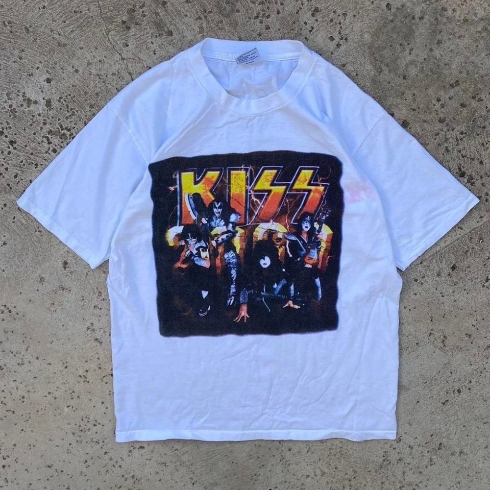 Vintage KISS Band Tee Ted Nugent Skid Row All Sport Shirt Size L